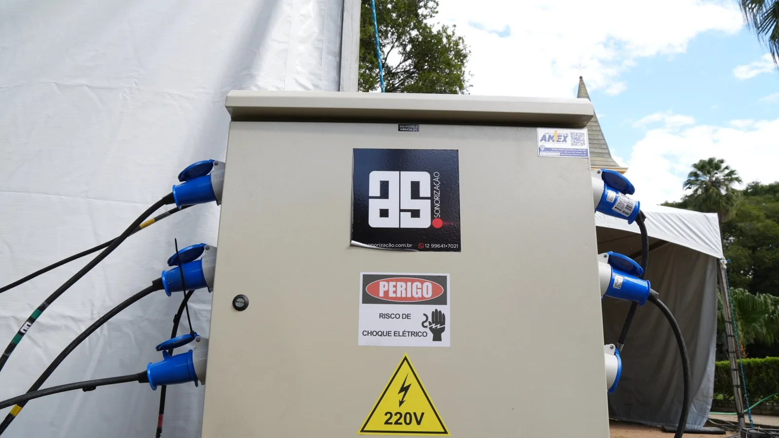 Quadro de distribuição elétrica da AS Eventos